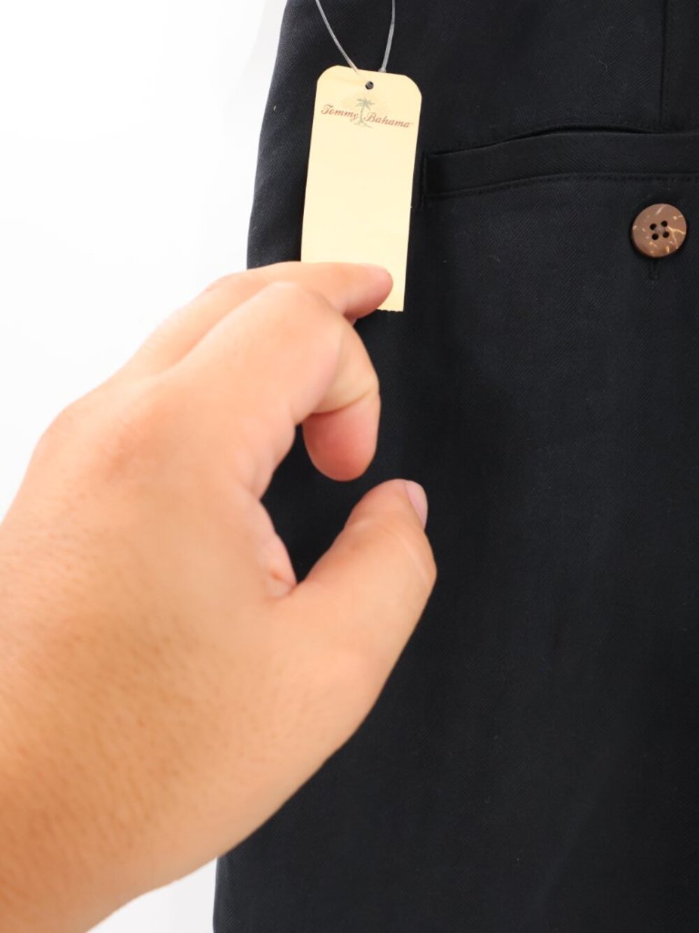 NWT Tommy Bahama Pants Mens 42 L34 Silk Pleated herringbone High Rise Black - Picture 5 of 11